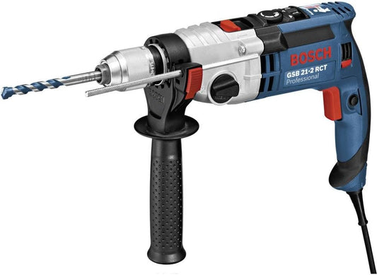 Bosch Professional Schlagbohrmaschine GSB 21-2 RCT (Bohr-Ø in Beton: 13-22 mm, 1300 Watt, inkl. Schnellspannbohrfutter 13mm, Tiefenanschlag 210mm, Zusatzhandgriff, Handwerkoffer)
