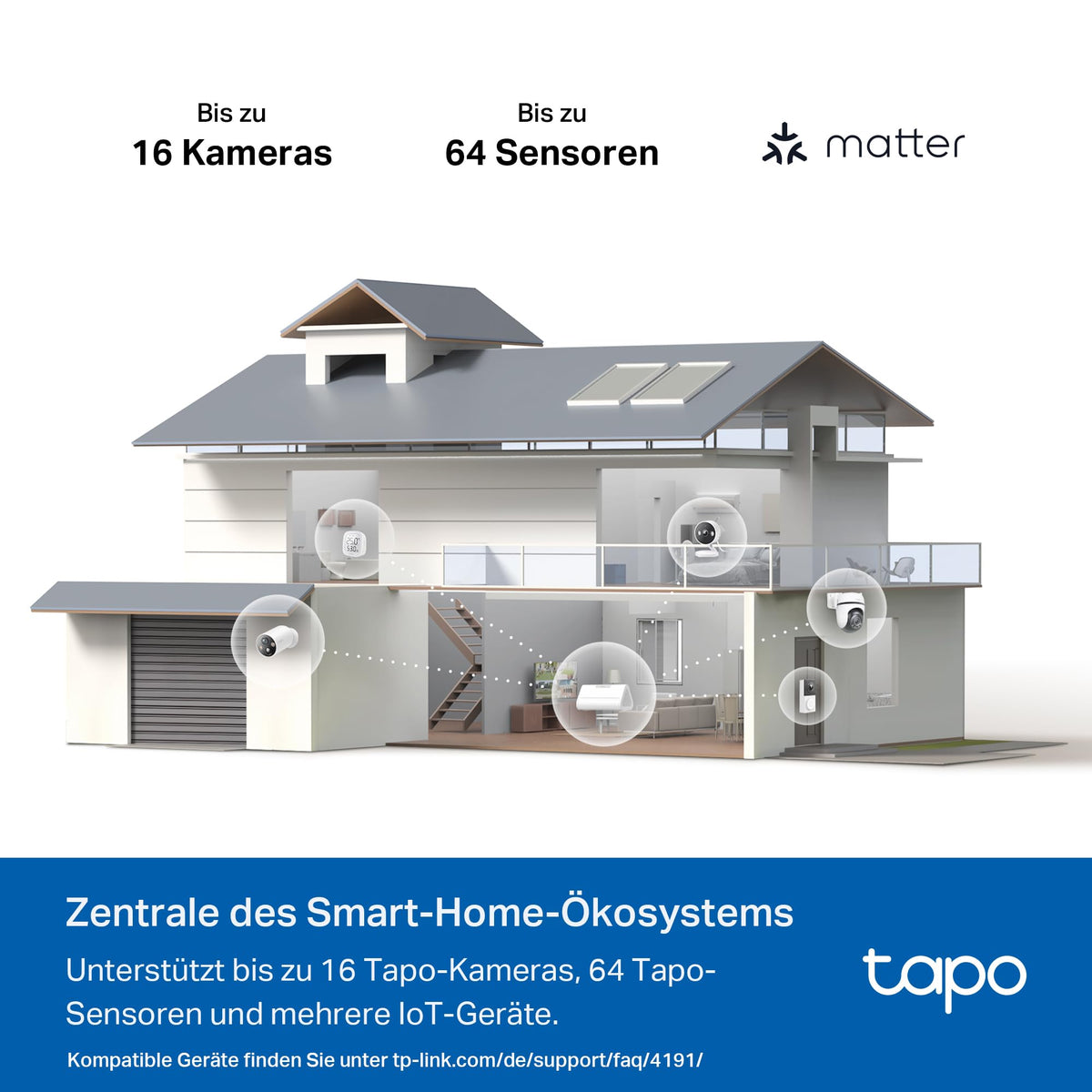 TP-Link Tapo H500 HomeBase – Smart Hub mit 16GB Speicher, erweiterbar auf 16TB
