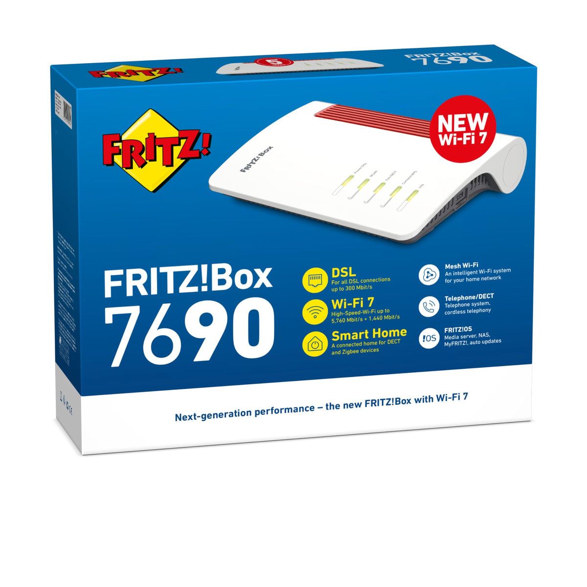 FRITZ!Box 7690 International – Wi-Fi 7 DSL Router mit Mesh & DECT-Basis