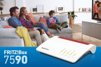 AVM FRITZ! Box 7590 Router – Dual-Band WLAN AC+N, VDSL/ADSL, DECT-Basis, Mediaserver