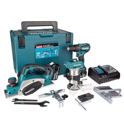 Makita DLX3116TJ 18V LXT Akku-Set, 3-teilig: DHP485, DRT50 & DKP180, inkl. 2x 5,0Ah Akkus